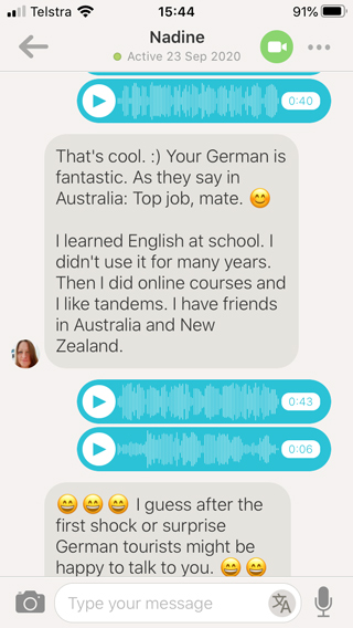 天腾应用语言学习对话屏幕的例子