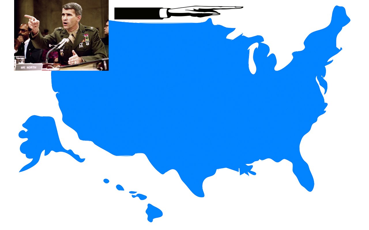 美国地图与奥利弗北部说明如何记住这些州