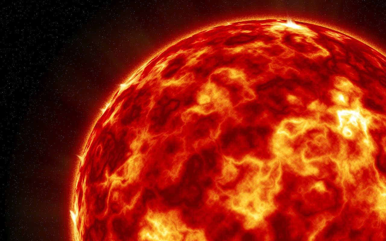 一个巨大的火球太阳，就像电影阳光中的那个，一个安东尼的Pao的例子之一。